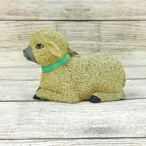 Woolly Resin Sheep Lamb Figurine Christmas Sheep Ornament Home Garden Décor VTG - Picture 9 of 12